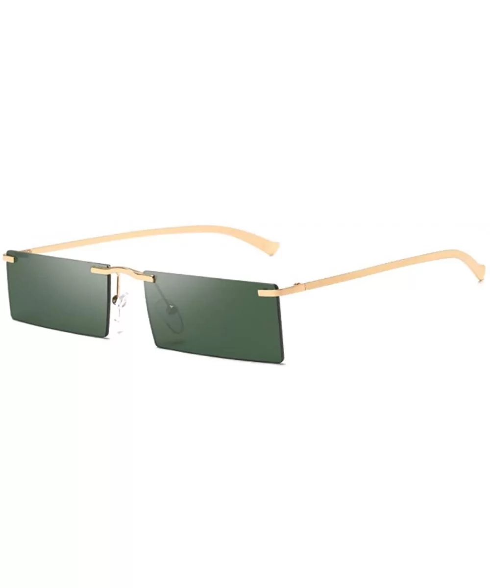 Retro Vintage Small Square Eyeglasses Plastic Lenses Sunglasses UV400 - Dark Green - CN18NKZEAOZ $8.76 Rectangular