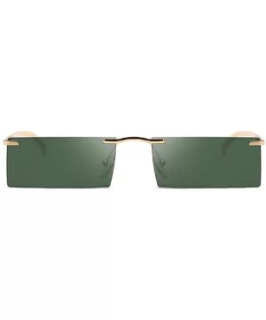 Retro Vintage Small Square Eyeglasses Plastic Lenses Sunglasses UV400 - Dark Green - CN18NKZEAOZ $8.76 Rectangular