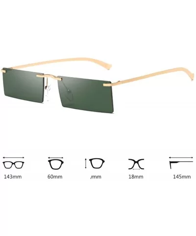 Retro Vintage Small Square Eyeglasses Plastic Lenses Sunglasses UV400 - Dark Green - CN18NKZEAOZ $8.76 Rectangular