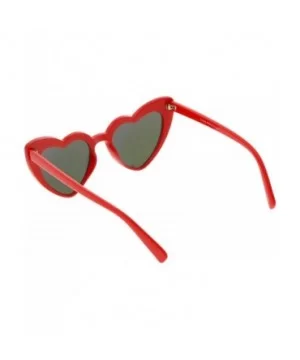 Women's Oversize Chunky Colored Mirror Lens Heart Sunglasses 51mm - Red / Orange Mirror - CL1883USIGG $6.82 Oversized