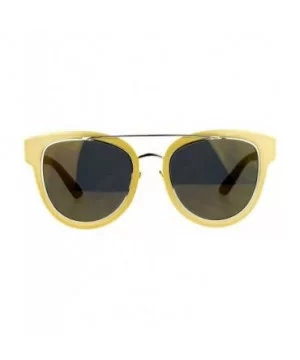 Flat Lens Unique Double Frame Metal Horn Rim Sunglasses - Gold Brown - CG1203SDDZ9 $8.68 Wayfarer