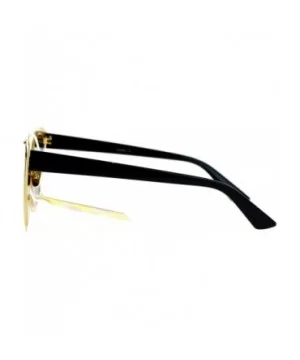 Flat Lens Unique Double Frame Metal Horn Rim Sunglasses - Gold Brown - CG1203SDDZ9 $8.68 Wayfarer