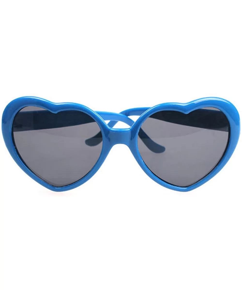 Women Fashion Oversized Heart Shaped Retro Sunglasses Cute Eyewear UV400 - Blue - C8199CI3ECX $7.18 Oversized