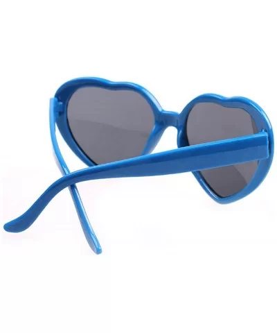 Women Fashion Oversized Heart Shaped Retro Sunglasses Cute Eyewear UV400 - Blue - C8199CI3ECX $7.18 Oversized