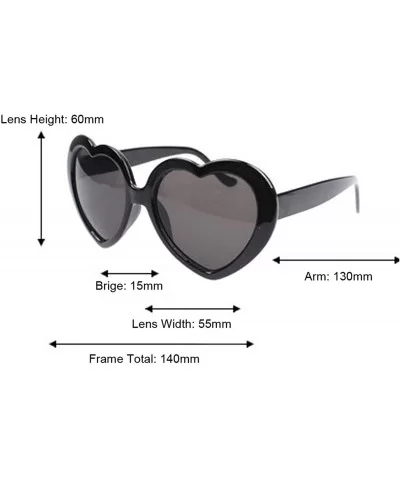 Women Fashion Oversized Heart Shaped Retro Sunglasses Cute Eyewear UV400 - Blue - C8199CI3ECX $7.18 Oversized