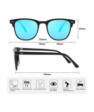 Polarized Sunglasses Lightweight Protection - Matte Blue /Mirrored /Gy1801 - C718Y52KGST $6.70 Oversized