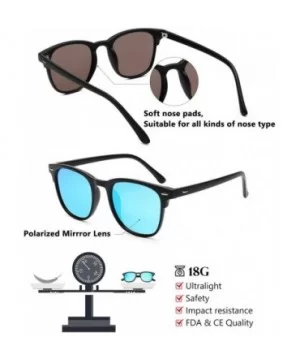 Polarized Sunglasses Lightweight Protection - Matte Blue /Mirrored /Gy1801 - C718Y52KGST $6.70 Oversized