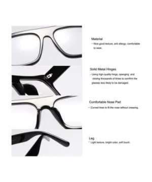 Unisex Large Square Optical Eyewear Non-prescription Eyeglasses Flat Top Clear Lens Glasses Frames - Transparent - CS18Q74YT4...