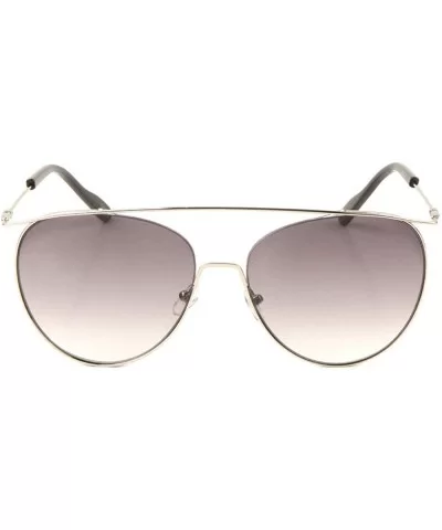 Semi Rimless Flat Thin Frame Elongated Ear Piece Sunglasses - Smoke - CC197XORII0 $8.85 Aviator