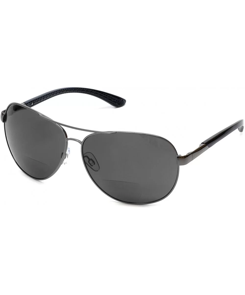 477BF Polarized Bi-Focal Metal Reading Sunglassess in Gun or Gold - Gunmetal / Grey Lens - CE11D8VWXRD $39.80 Aviator