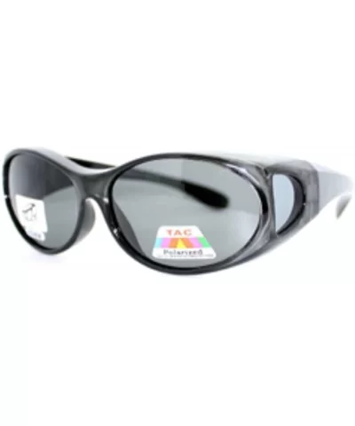 2 Women's Polarized Fit Over Oval Sunglasses Wear Over Eyeglasses - Grey / Brown - CM12KLY6LG3 $17.44 Oversized