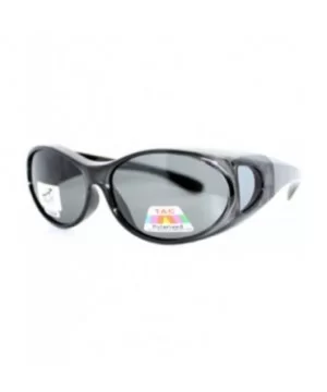 2 Women's Polarized Fit Over Oval Sunglasses Wear Over Eyeglasses - Grey / Brown - CM12KLY6LG3 $17.44 Oversized