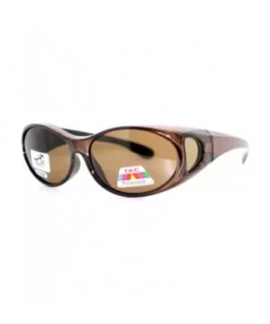 2 Women's Polarized Fit Over Oval Sunglasses Wear Over Eyeglasses - Grey / Brown - CM12KLY6LG3 $17.44 Oversized