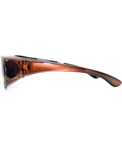 2 Women's Polarized Fit Over Oval Sunglasses Wear Over Eyeglasses - Grey / Brown - CM12KLY6LG3 $17.44 Oversized