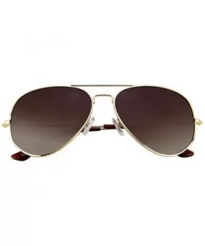 Metal Frame UV Protection Polarized Mirror Aviator Sunglasses LSP025 - Gold Frame Brown Lenses - CZ12LIESN6V $13.93 Oversized