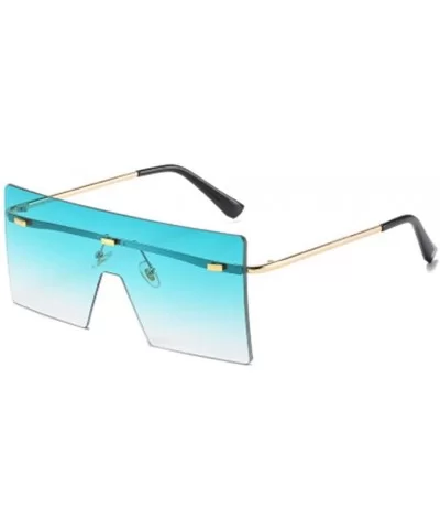 Square Frameless One-Piece Personality Big Frame Sunglasses Sunglasses - 8 - CG1908DO8HH $24.45 Sport