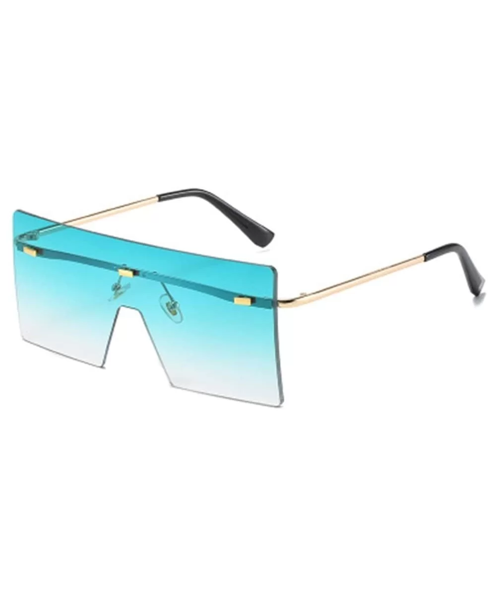 Square Frameless One-Piece Personality Big Frame Sunglasses Sunglasses - 8 - CG1908DO8HH $24.45 Sport