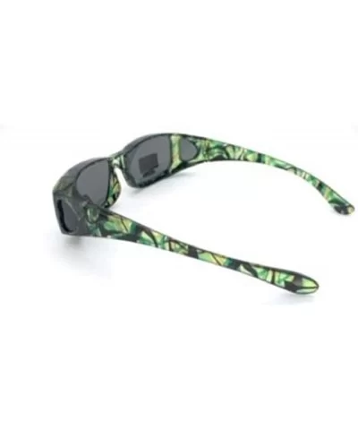 Polarized Lenscovers Fit Wear Over Glasses Rectangular Sunglasses - 60mm - Green - CA1979XEA2K $13.09 Oval