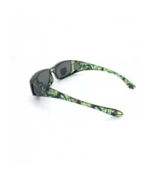 Polarized Lenscovers Fit Wear Over Glasses Rectangular Sunglasses - 60mm - Green - CA1979XEA2K $13.09 Oval