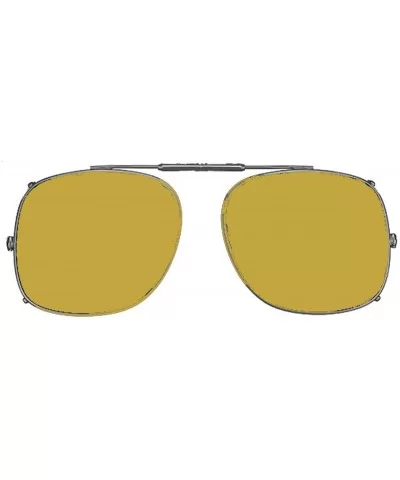 Visionaries Polarized Clip on Sunglasses - Square - Gun Frame - 53 x 45 Eye - C812N2CS9KC $31.56 Square