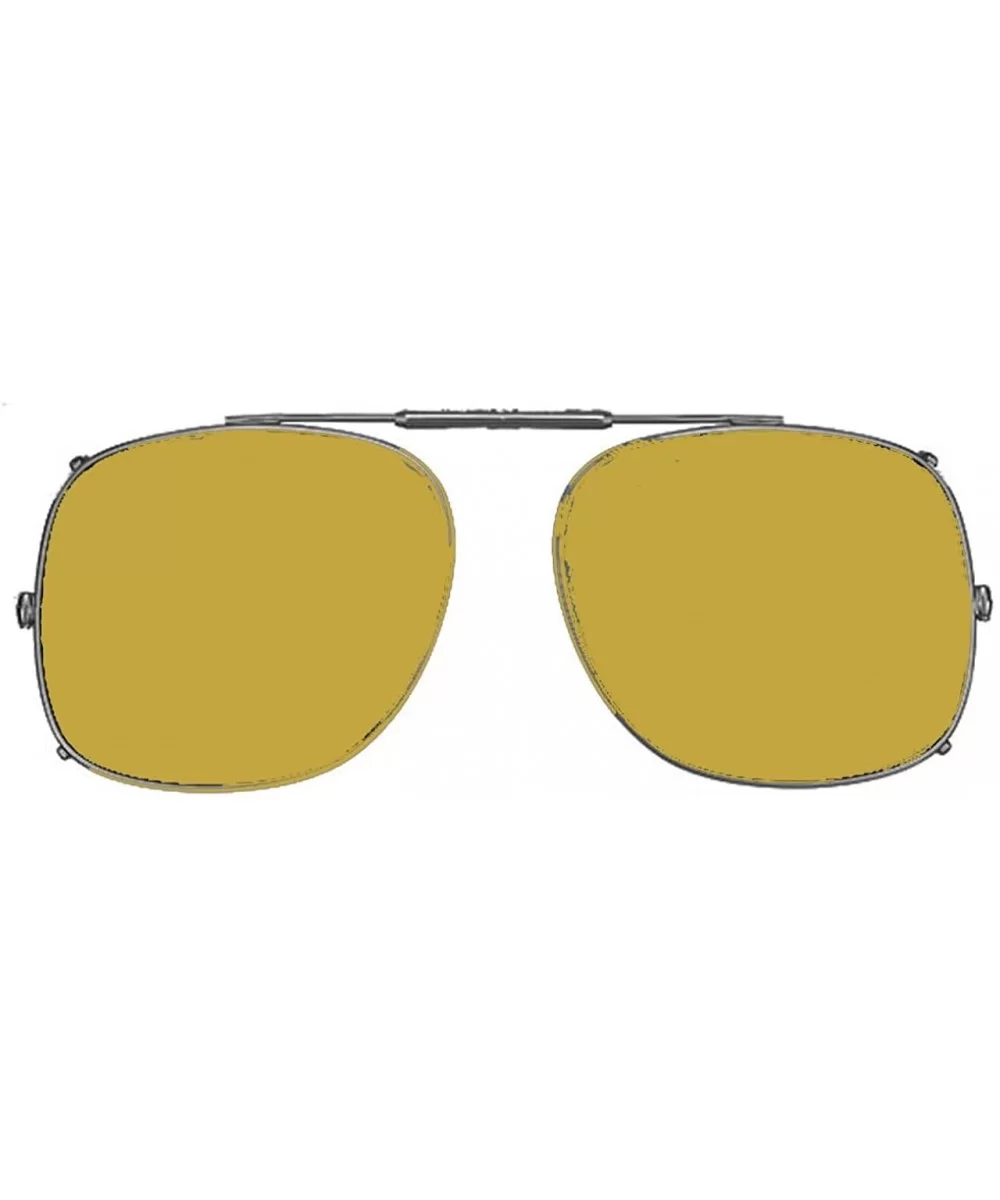 Visionaries Polarized Clip on Sunglasses - Square - Gun Frame - 53 x 45 Eye - C812N2CS9KC $31.56 Square