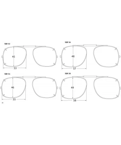 Visionaries Polarized Clip on Sunglasses - Square - Gun Frame - 53 x 45 Eye - C812N2CS9KC $31.56 Square