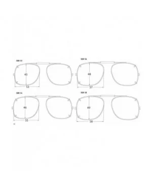 Visionaries Polarized Clip on Sunglasses - Square - Gun Frame - 53 x 45 Eye - C812N2CS9KC $31.56 Square