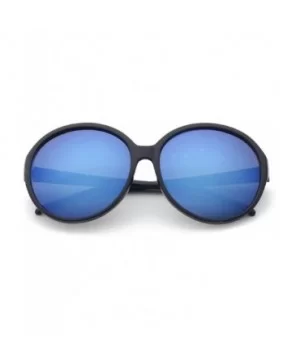 Retro Round Sunglasses for Unisex Plastic Resin UV 400 Protection Sunglasses - Black Blue - CY18SASI63O $14.04 Round