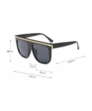 Fashion Chain Sunglasses Men Oversized Square Sun Glasses for Women Accessories (leopard) - CC18KHZUWQ3 $6.97 Square