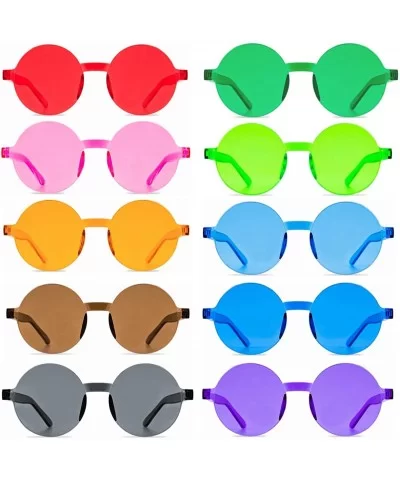 One Piece Rimless Sunglasses Transparent Candy Color Tinted Eyewear - 112 10 Color - C518UMXRLI6 $15.14 Oval