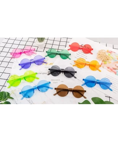 One Piece Rimless Sunglasses Transparent Candy Color Tinted Eyewear - 112 10 Color - C518UMXRLI6 $15.14 Oval