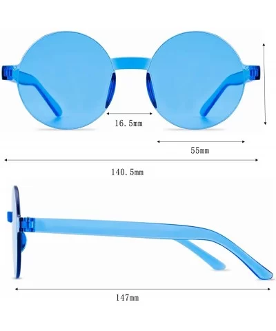 One Piece Rimless Sunglasses Transparent Candy Color Tinted Eyewear - 112 10 Color - C518UMXRLI6 $15.14 Oval