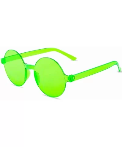 One Piece Rimless Sunglasses Transparent Candy Color Tinted Eyewear - 112 10 Color - C518UMXRLI6 $15.14 Oval