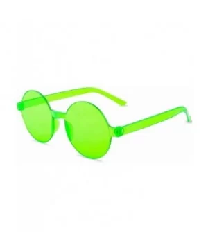 One Piece Rimless Sunglasses Transparent Candy Color Tinted Eyewear - 112 10 Color - C518UMXRLI6 $15.14 Oval