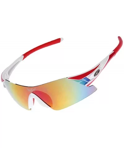 Polarized Sunglasses Interchangeable Cycling Baseball - White - CJ184KCDUNM $35.72 Sport