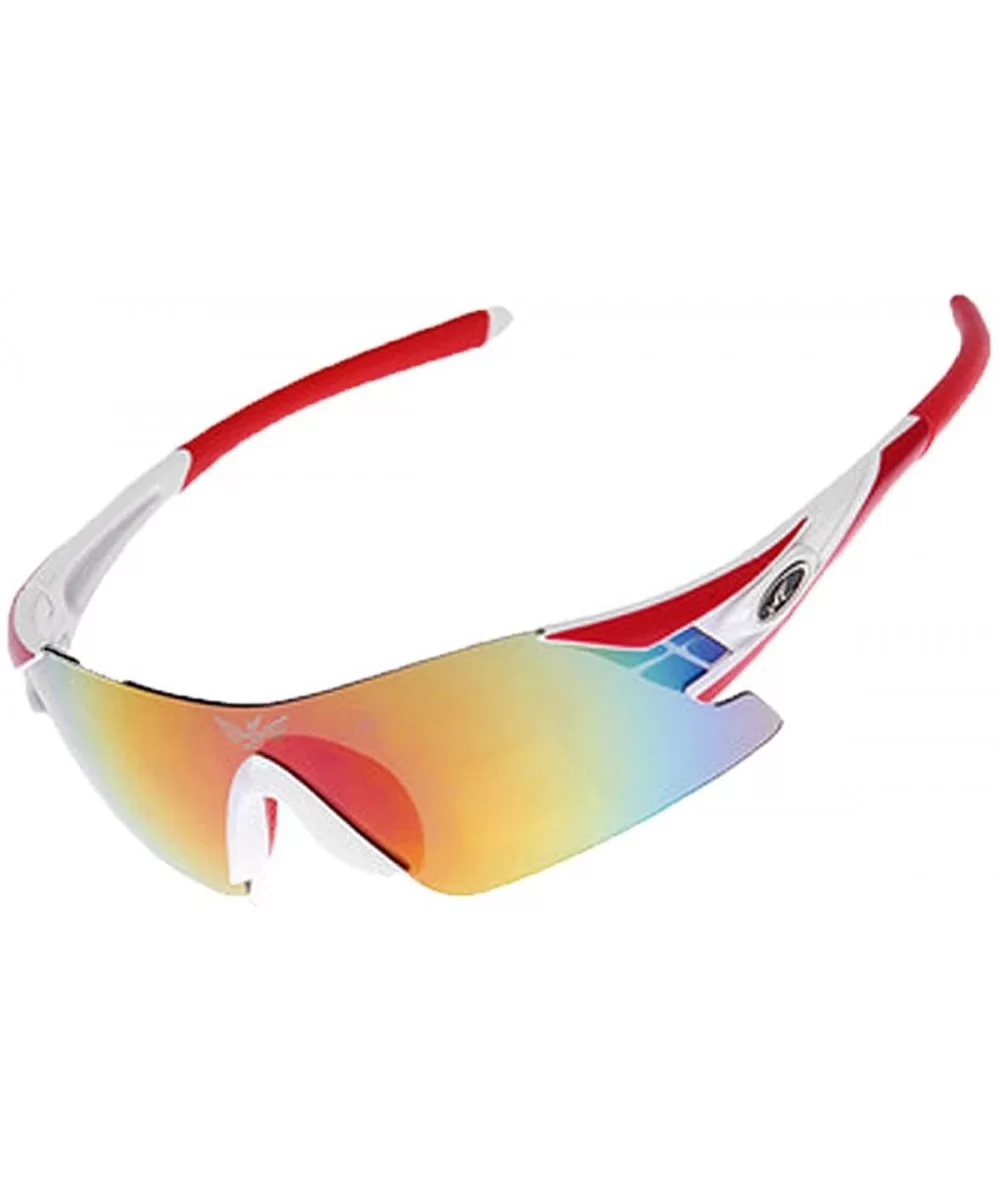 Polarized Sunglasses Interchangeable Cycling Baseball - White - CJ184KCDUNM $35.72 Sport