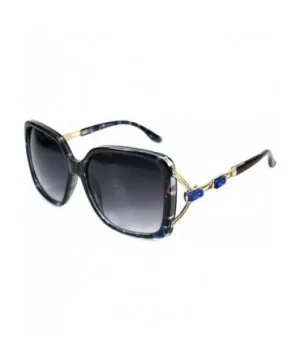 Sea Castle" Fashion Sunglasses with Crystal and Bamboo Embellishments for Women - Blue Multicolored - CI12GVWMFQT $10.47 Square