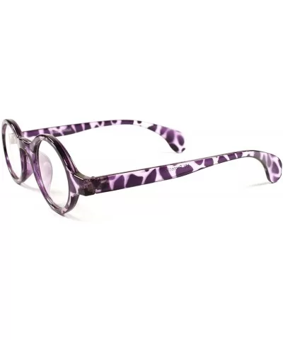 Classic Vintage Retro Hippie Mens Womens Lens Eye Glasses Round Frame - Purple Tortoise - C1189AR0C7I $10.22 Round