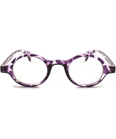 Classic Vintage Retro Hippie Mens Womens Lens Eye Glasses Round Frame - Purple Tortoise - C1189AR0C7I $10.22 Round