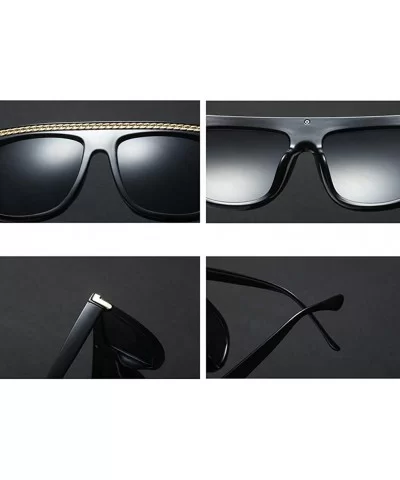 Fashion Chain Sunglasses Men Oversized Square Sun Glasses for Women Accessories (leopard) - CC18KHZUWQ3 $6.97 Square