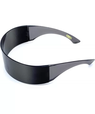 Futuristic Shield Sunglasses Monoblock Cyclops 100% UV400 - CF198OYKNRQ $6.84 Goggle