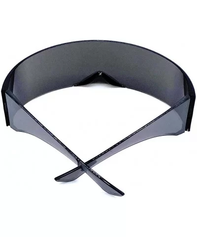 Futuristic Shield Sunglasses Monoblock Cyclops 100% UV400 - CF198OYKNRQ $6.84 Goggle