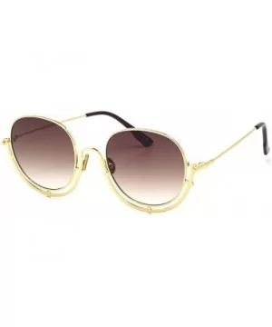 Women's Siamese Frame Sunglasses- Color Film Ocean Metal Sheet Fashion UV Protection Sunglasses - A - CU18SGTMLMR $30.42 Aviator