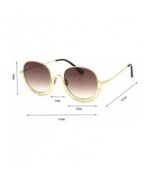 Women's Siamese Frame Sunglasses- Color Film Ocean Metal Sheet Fashion UV Protection Sunglasses - A - CU18SGTMLMR $30.42 Aviator