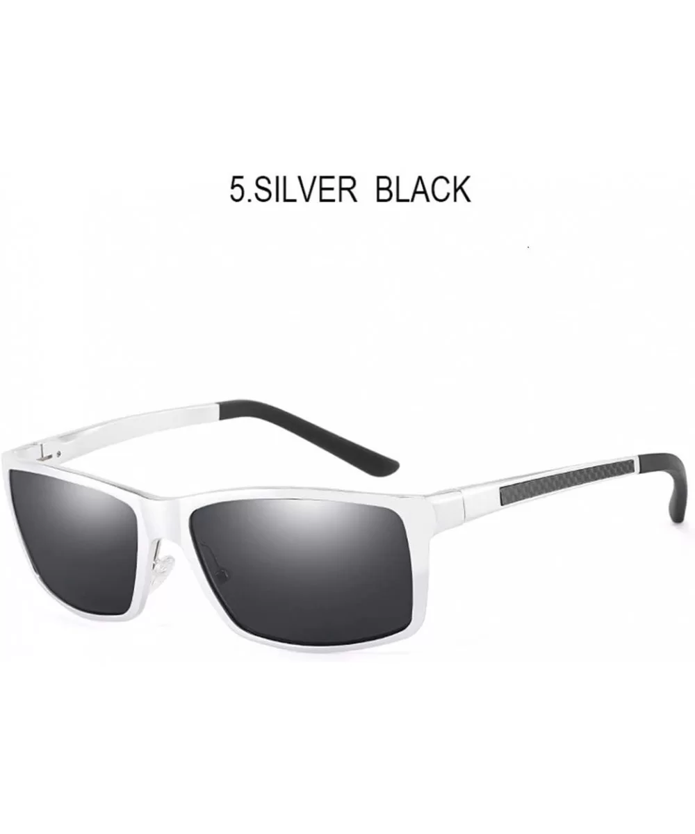 Polarized Photochromic Sunglasses Mens Lens Driving Glasses Driver Safty Goggles - 5silver Black - CB194O5GT54 $19.68 Oversized