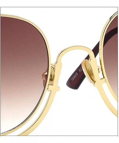 Women's Siamese Frame Sunglasses- Color Film Ocean Metal Sheet Fashion UV Protection Sunglasses - A - CU18SGTMLMR $30.42 Aviator