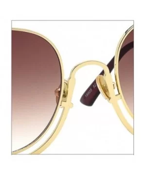 Women's Siamese Frame Sunglasses- Color Film Ocean Metal Sheet Fashion UV Protection Sunglasses - A - CU18SGTMLMR $30.42 Aviator