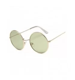 Small Round Sunglasses Women Famous Vintage Sun Glasses Female Retro Personality Metal Eyewear Style - Goldgreen - C7198A79Z6...