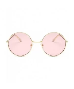 Small Round Sunglasses Women Famous Vintage Sun Glasses Female Retro Personality Metal Eyewear Style - Goldgreen - C7198A79Z6...