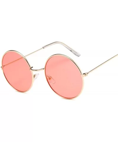 Small Round Sunglasses Women Famous Vintage Sun Glasses Female Retro Personality Metal Eyewear Style - Goldgreen - C7198A79Z6...